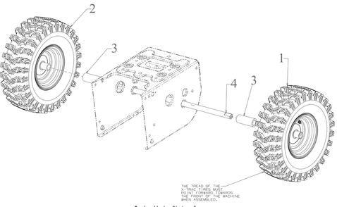 Wheels And Axle 1 Diagram and Parts List for 2X24-INCH (31AM6BVRB10)(2023) Cub Cadet Snow Blower